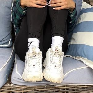 Fila chunky white platform shoes
